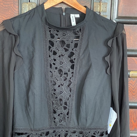 NWT KENSIE Black LACE DRESS medium new with tags RETAILS $198 - Picture 2 of 10